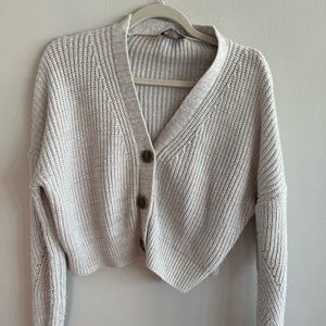 Light Gray/Cream Sweater with Buttons